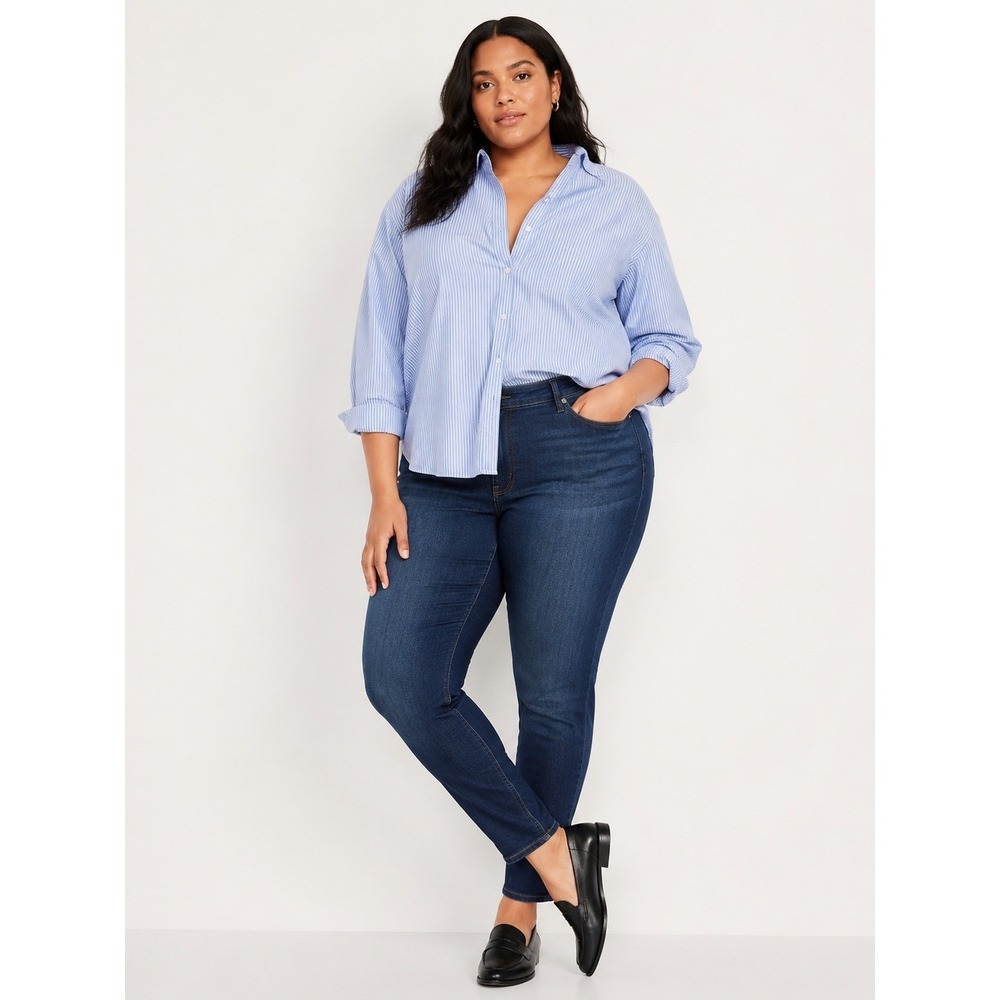 Old Navy Womens Mid Rise Rockstar Super‎ Skinny Jeans Blue 20 Plus Size Denim